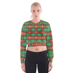 Tribal Pattern                                      Women s Cropped Sweatshirt by LalyLauraFLM