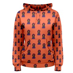 Nerdy 60s  Girl Pattern Orange Women s Pullover Hoodie by snowwhitegirl