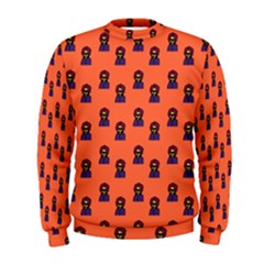 Nerdy 60s  Girl Pattern Orange Men s Sweatshirt by snowwhitegirl