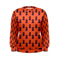 Nerdy 60s  Girl Pattern Orange Women s Sweatshirt by snowwhitegirl