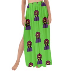 Nerdy 60s  Girl Pattern Green Maxi Chiffon Tie-up Sarong by snowwhitegirl