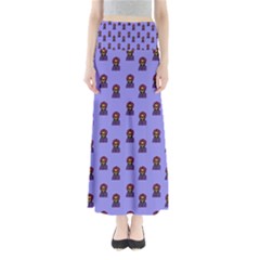 Nerdy 60s  Girl Pattern Purple Full Length Maxi Skirt by snowwhitegirl