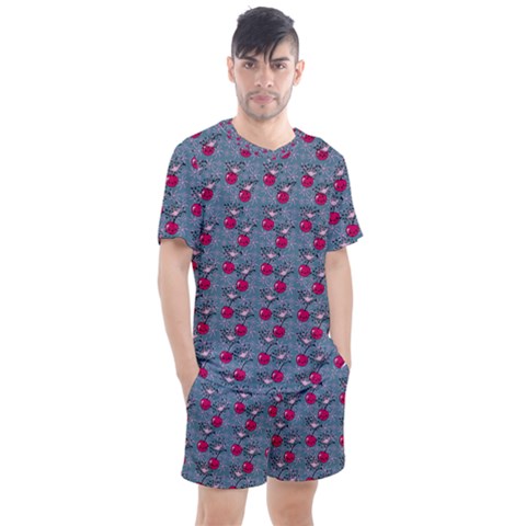 Cherries An Bats Men s Mesh Tee And Shorts Set by snowwhitegirl