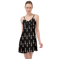 Heart Skeleton Pattern Summer Time Chiffon Dress