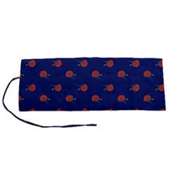 Red Rose Blue Roll Up Canvas Pencil Holder (s)