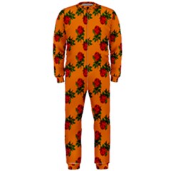 Red Roses Orange Onepiece Jumpsuit (men)  by snowwhitegirl