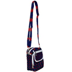 Red Roses Dark Blue Shoulder Strap Belt Bag by snowwhitegirl