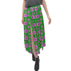 Bloom In Peace And Love Velour Split Maxi Skirt