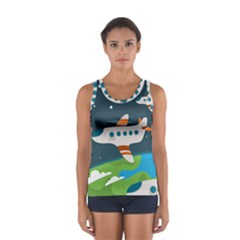 Plane Aircraft Flight Sport Tank Top  by Simbadda