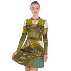 Travel Destination Landscape Nature Long Sleeve Panel Dress by Simbadda