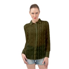 Vintage Wallpaper Vintage Wallpaper Long Sleeve Chiffon Shirt