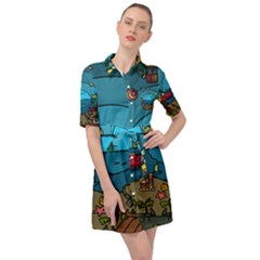 Artwork Art Kids Design Creative Belted Shirt Dress