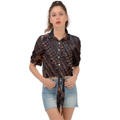 Fractals Abstraction Tla Designs Tie Front Shirt 