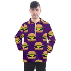 Burger Pattern Men s Half Zip Pullover by bloomingvinedesign