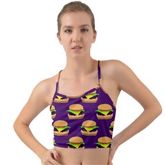 Burger Pattern Mini Tank Bikini Top