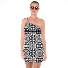 Fabric Geometric Shape One Soulder Bodycon Dress