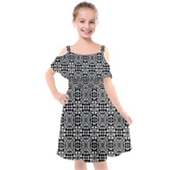 Fabric Geometric Shape Kids  Cut Out Shoulders Chiffon Dress by HermanTelo