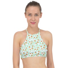 Pumpkin Vines Racer Front Bikini Top