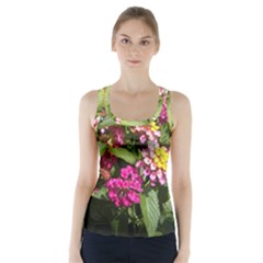 Summer Lantana W Bee Racer Back Sports Top by Riverwoman