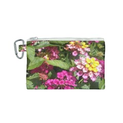 Summer Lantana W Bee Canvas Cosmetic Bag (small) by Riverwoman