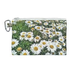 Columbus Commons Shasta Daisies Canvas Cosmetic Bag (large) by Riverwoman