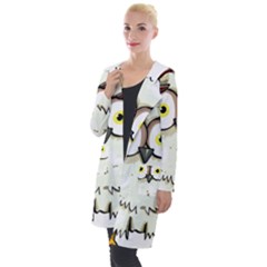 Owl Bird Eyes Cartoon Good Hooded Pocket Cardigan by Sudhe