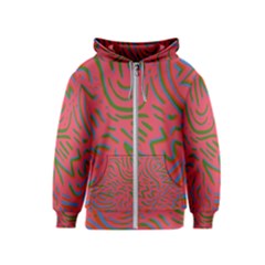 Pattern Saying Wavy Kids  Zipper Hoodie by Sudhe