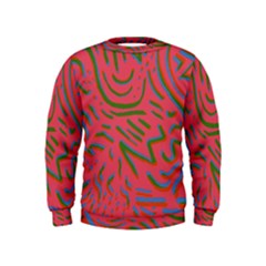 Pattern Saying Wavy Kids  Sweatshirt by Sudhe