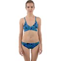 Fall Leaves Blue Wrap Around Bikini Set View1