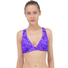 Shades Of Purple Triangles Classic Banded Bikini Top