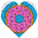 Donut Doughnut Dessert Clip Art Wooden Puzzle Heart View1