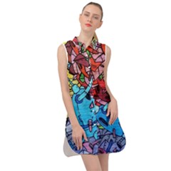 Graffiti Wall Mural Painting Arts Sleeveless Shirt Dress by Simbadda