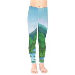 Landscape Nature Art Trees Water Kids  Legging by Simbadda