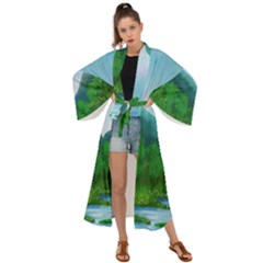 Landscape Nature Art Trees Water Maxi Kimono by Simbadda