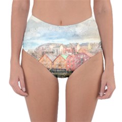 Architecture City Buildings River Reversible High-waist Bikini Bottoms