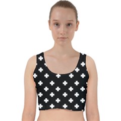 Swiss Cross Pattern Velvet Racer Back Crop Top by Valentinaart