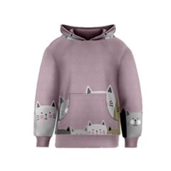 Cute Cats Kids  Pullover Hoodie by Valentinaart