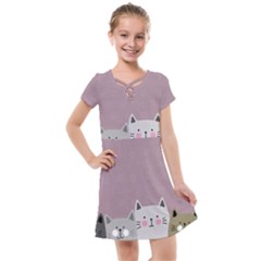 Cute Cats Kids  Cross Web Dress by Valentinaart