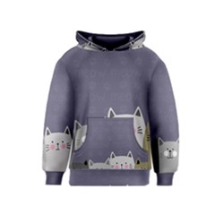 Cute Cats Kids  Pullover Hoodie by Valentinaart