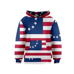 Betsy Ross Flag Kids  Pullover Hoodie by Valentinaart