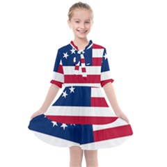 Betsy Ross Flag Kids  All Frills Chiffon Dress by Valentinaart