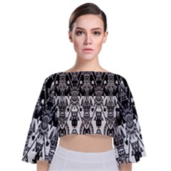 Bw 3 Tie Back Butterfly Sleeve Chiffon Top