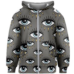 Eyes Pattern Kids  Zipper Hoodie Without Drawstring by Valentinaart