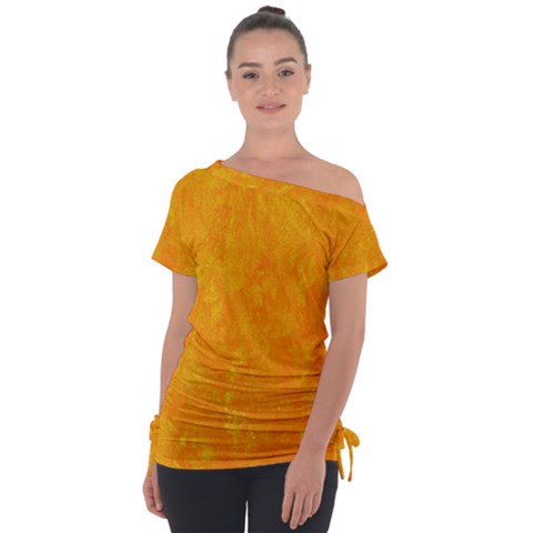 Sunshine Orange Tie-up Tee by retrotoomoderndesigns