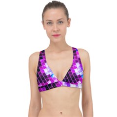 Purple Disco Ball Classic Banded Bikini Top