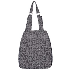 White Swirls On Gray Center Zip Backpack