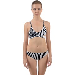 Vector Zebra Stripes Seamless Pattern Wrap Around Bikini Set by Vaneshart