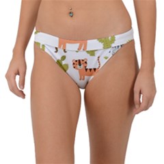 Cute Safari Animals Seamless Pattern Band Bikini Bottom by Vaneshart