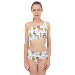 Cute Safari Animals Seamless Pattern Spliced Up Two Piece Swimsuit by Vaneshart