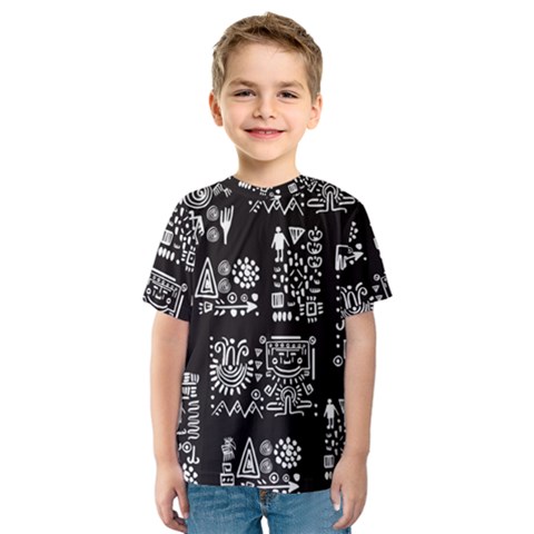Vector Pattern Design With Tribal Elements Kids  Sport Mesh Tee by Vaneshart